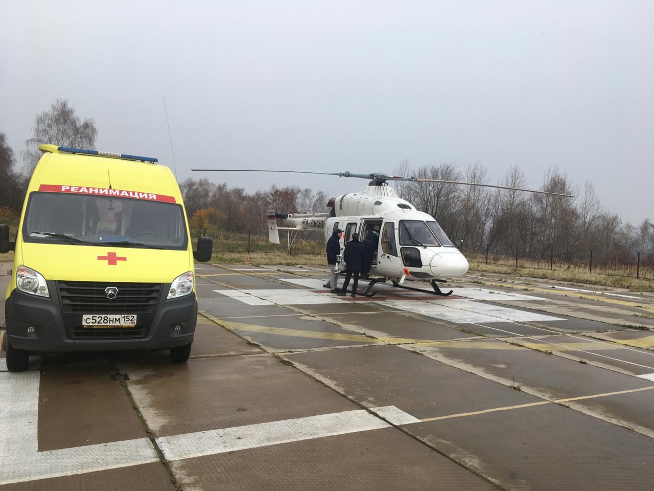 Подростка из Арзамаса экстренно доставили на вертолете в Нижний Новгород на операцию 