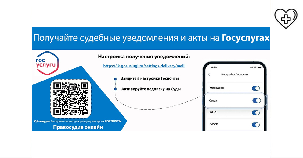 Получайте судебные уведомления и акты на Госуслугах