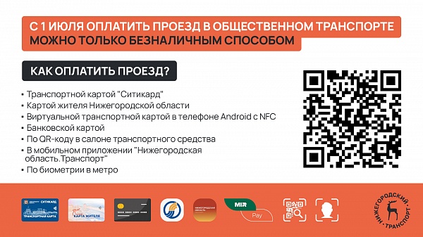 С 1 июля в общественном транспорте проезд
можно оплатить только безналичным способом